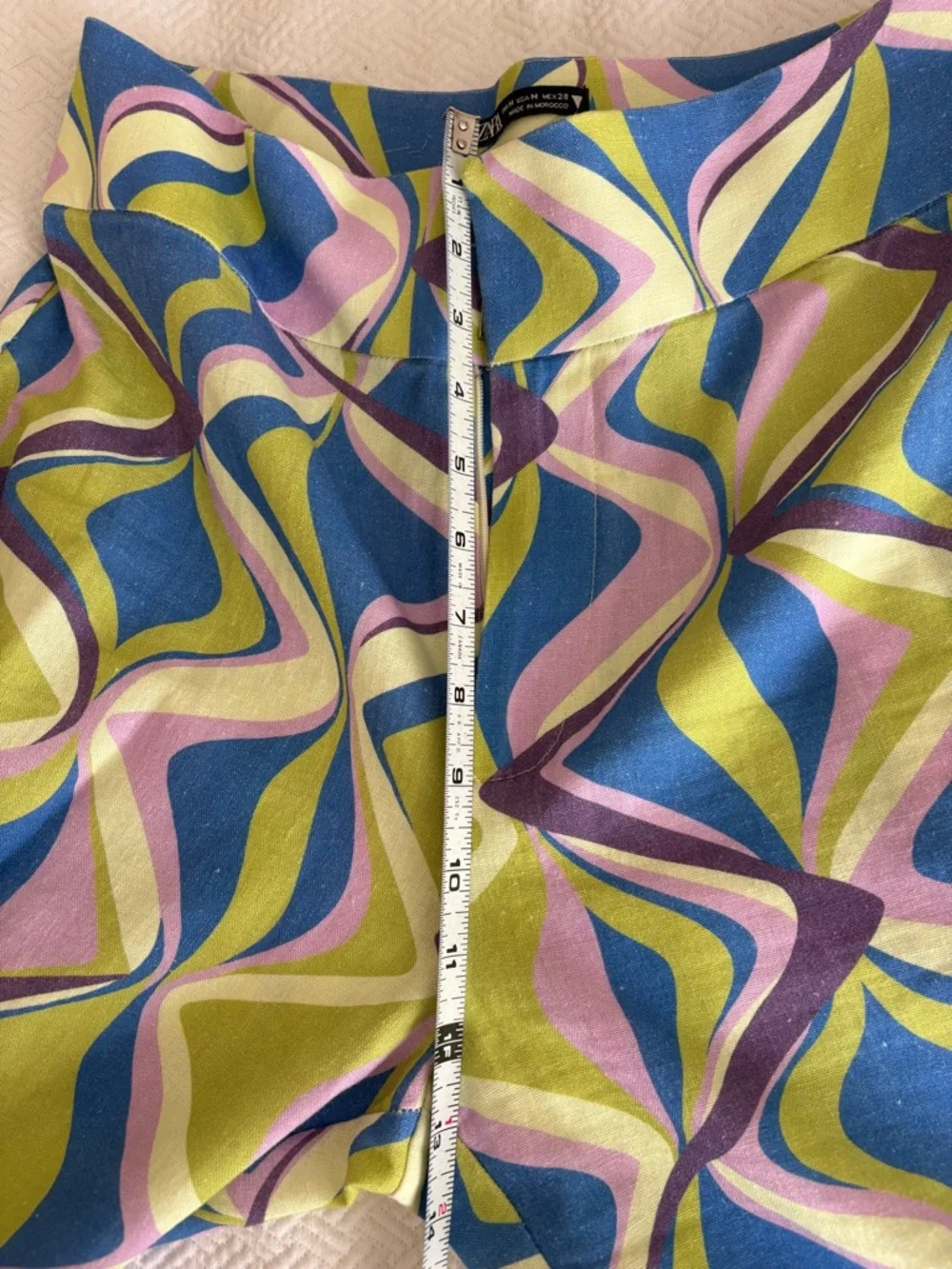 Zara hippy chic Graphic Print Pants - Blue Green Purple - Picture 3 of 7